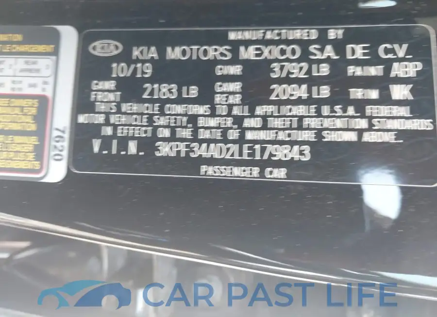 3KPF34AD2LE179843# 9