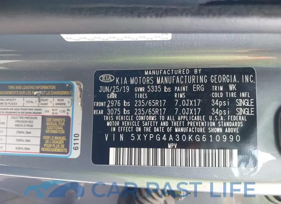 5XYPG4A30KG610990# 9