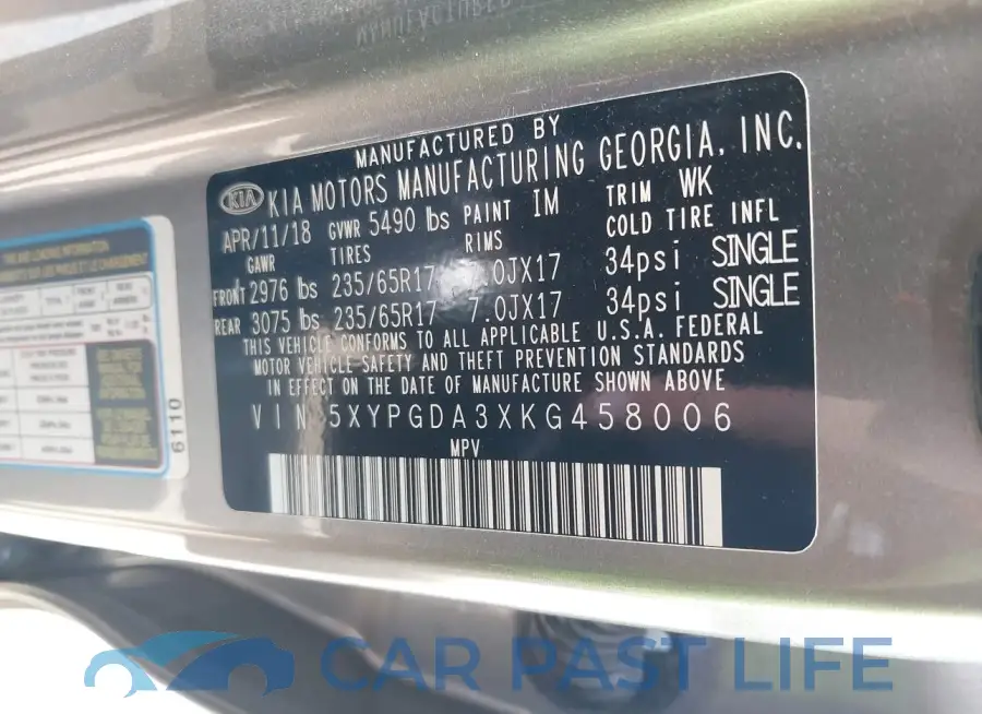 5XYPGDA3XKG458006# 9