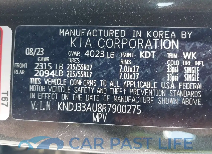KNDJ33AU8R7900275# 9