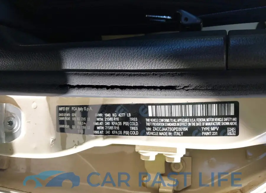 ZACCJAAT5GPD30164# 9