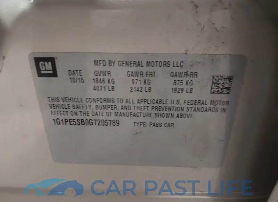 1G1PE5SB0G7205789# 9