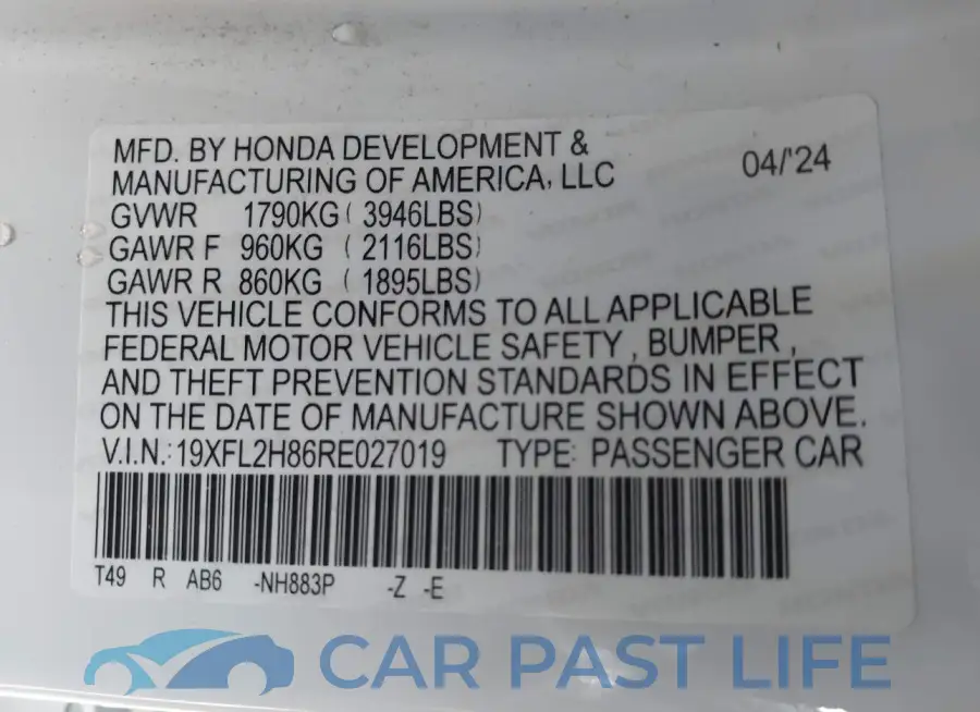 19XFL2H86RE027019# 9