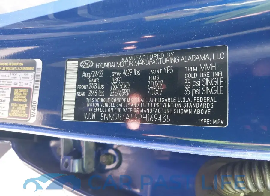 5NMJB3AE5PH169435# 9