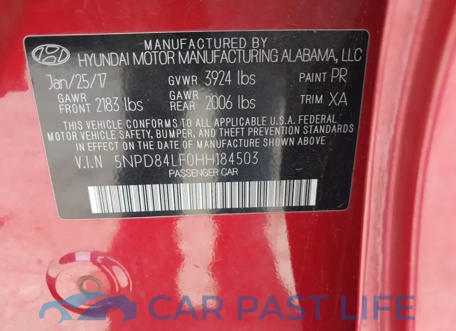 5NPD84LF0HH184503# 9