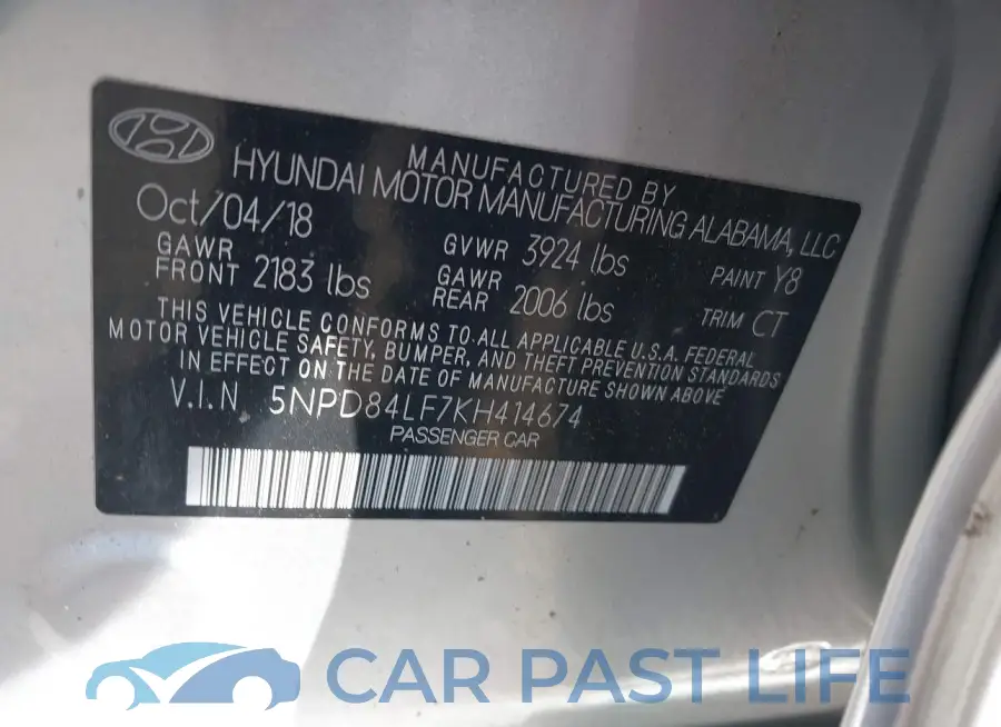 5NPD84LF7KH414674# 9
