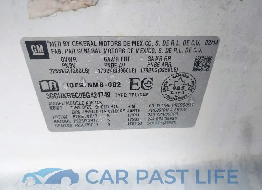 3GCUKREC9EG424749# 9