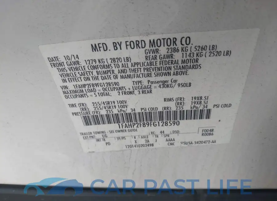 1FAHP2F89FG128590# 9