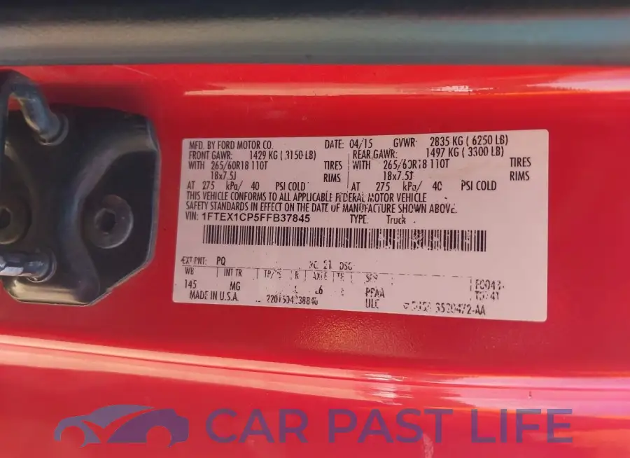 1FTEX1CP5FFB37845# 9