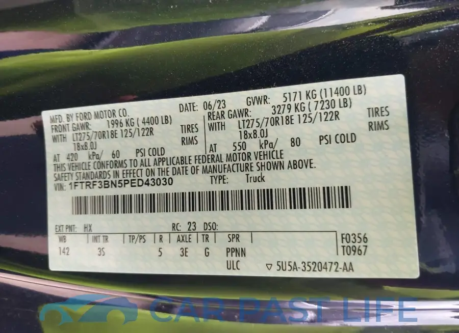 1FTRF3BN5PED43030# 8