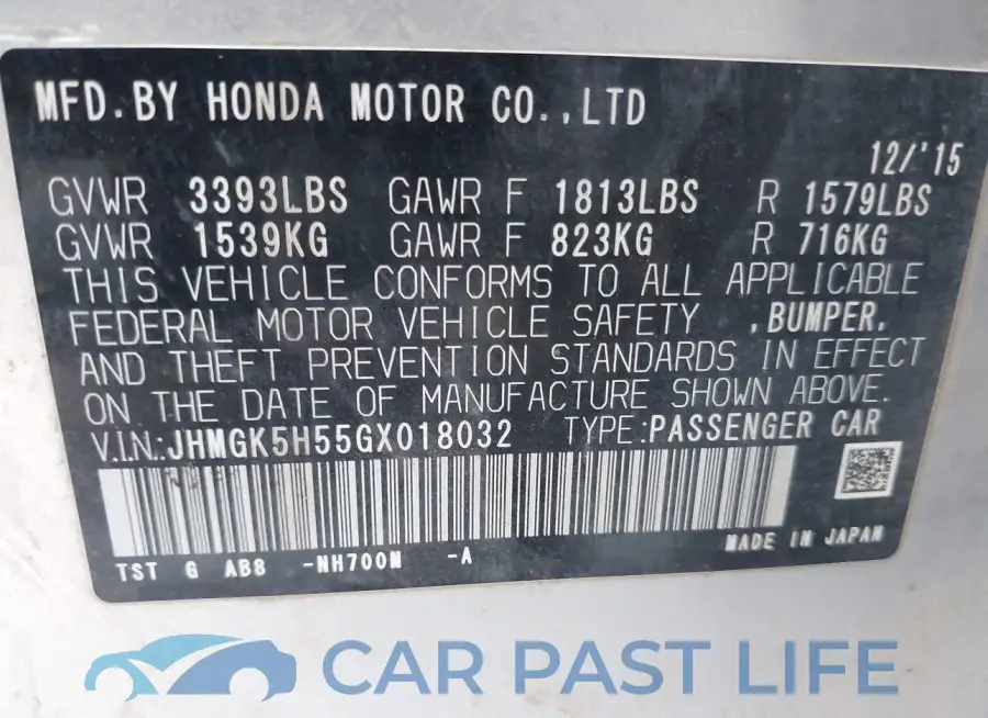 JHMGK5H55GX018032# 9
