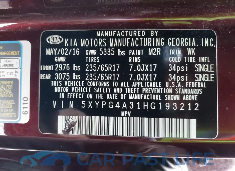 5XYPG4A31HG193212# 9