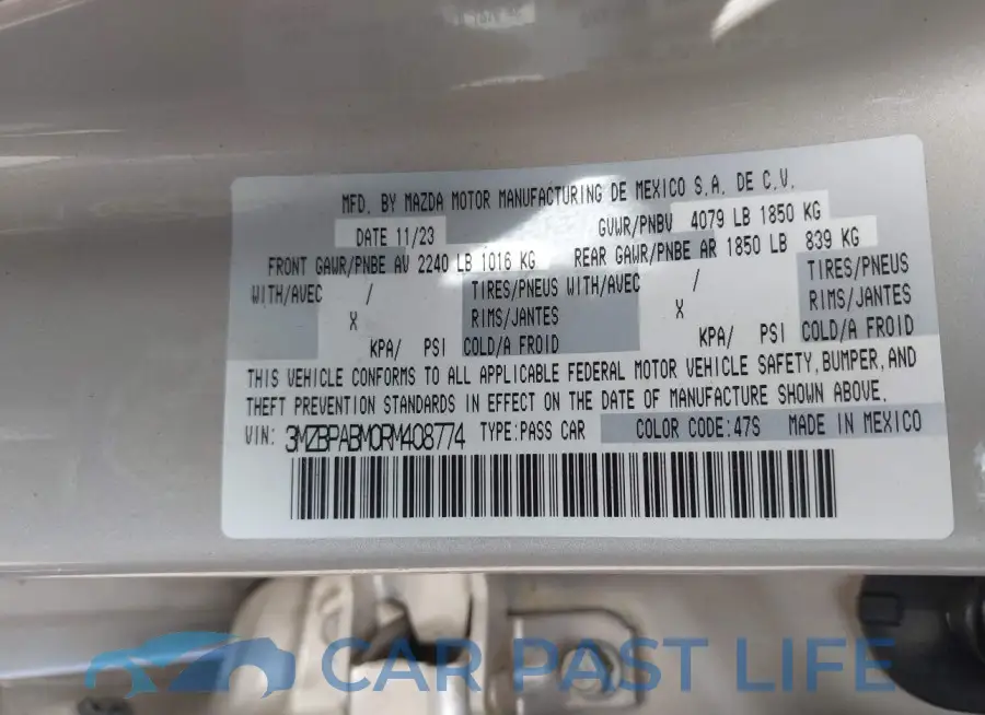 3MZBPABM0RM408774# 9