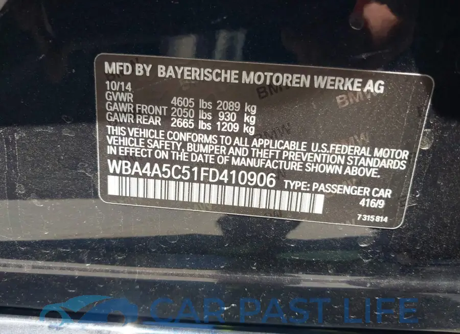 WBA4A5C51FD410906# 9