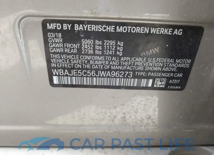 WBAJE5C56JWA96273# 9