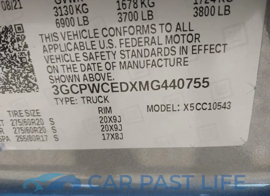 3GCPWCEDXMG440755# 9