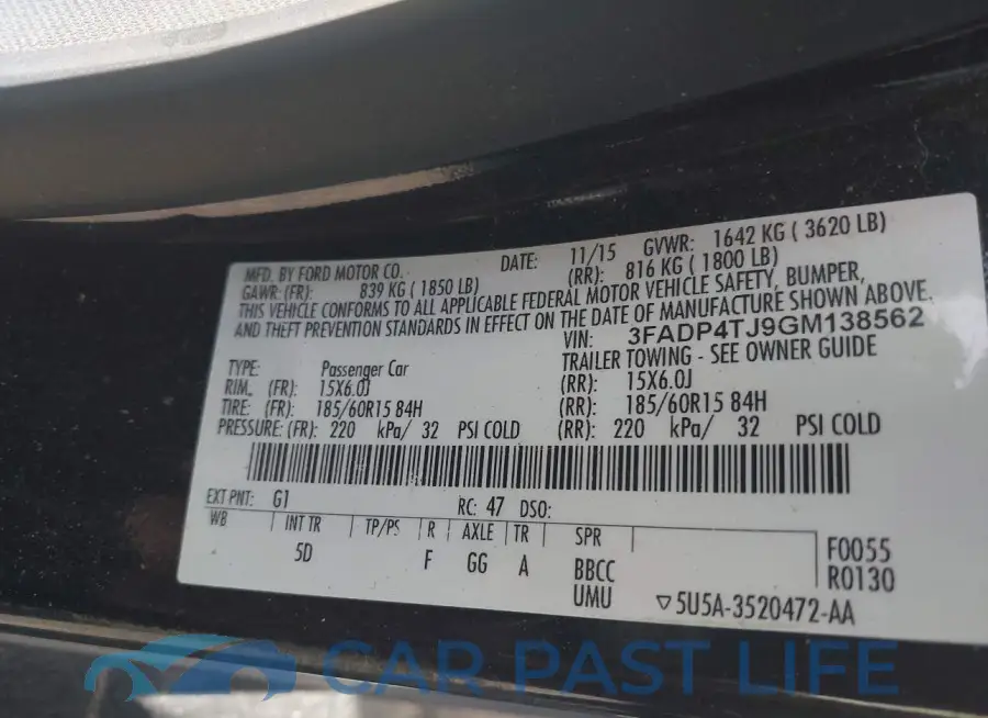 3FADP4TJ9GM138562# 9