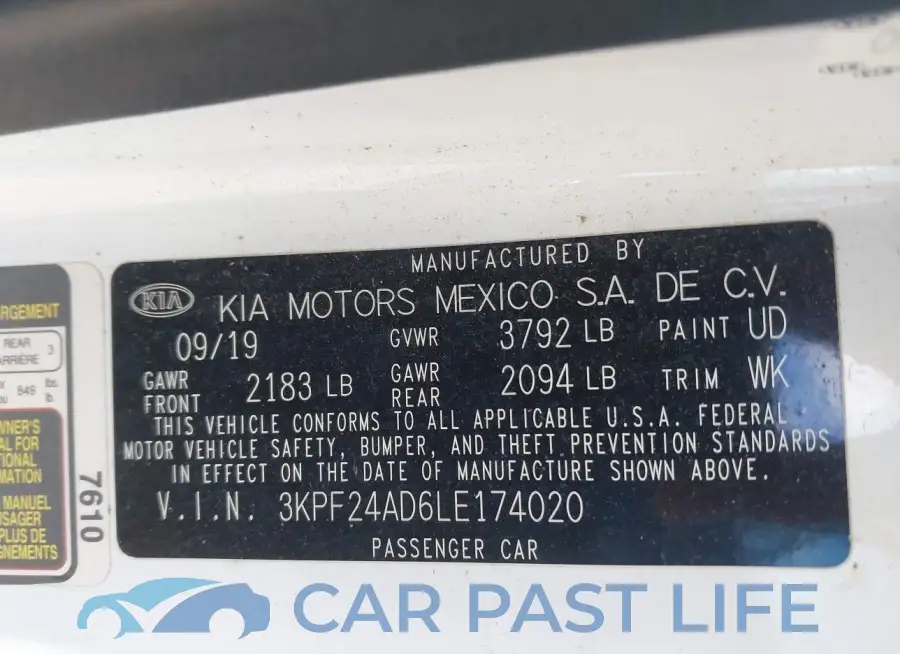 3KPF24AD6LE174020# 9
