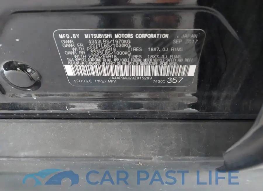 JA4AP3AU2JZ015299# 9