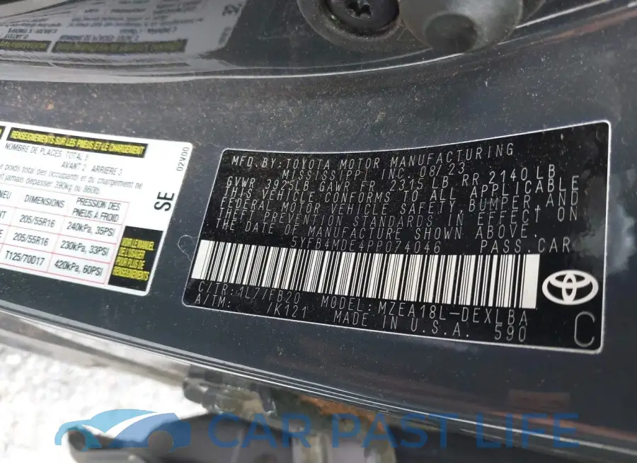 5YFB4MDE4PP074046# 9
