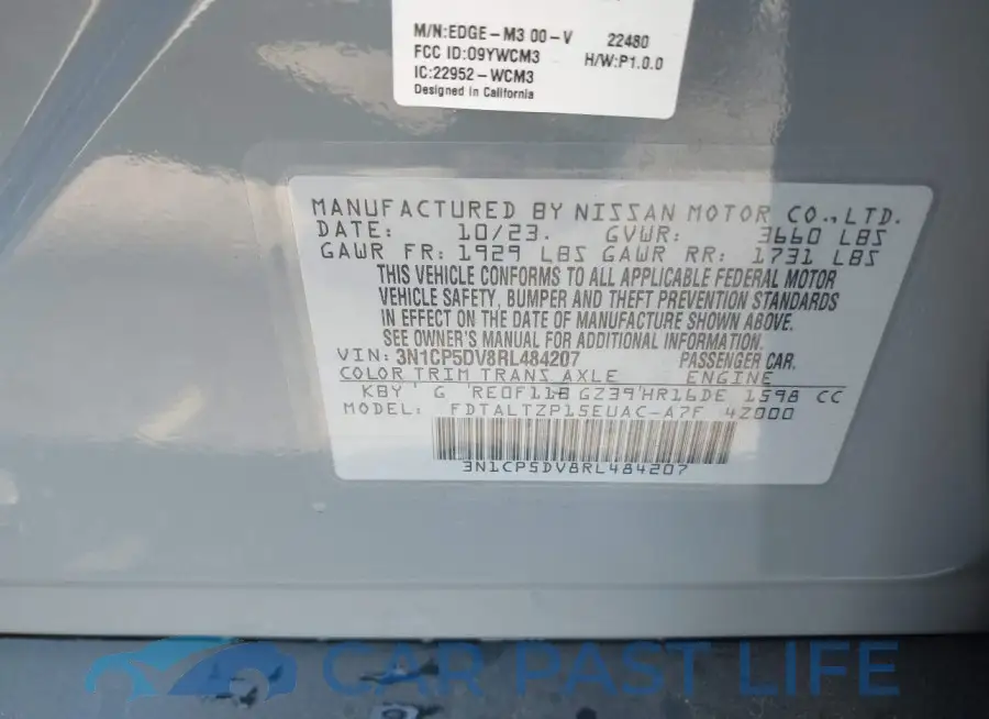3N1CP5DV8RL484207# 9