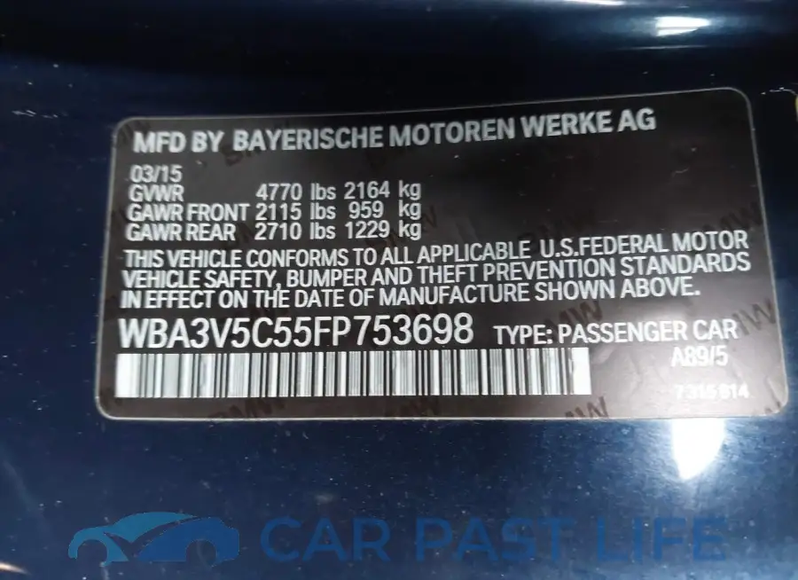 WBA3V5C55FP753698# 9