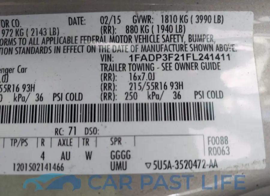 1FADP3F21FL241411# 9