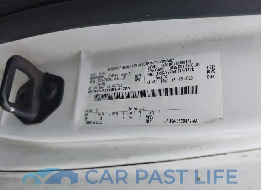 1FDWE3FL8FDA12876# 8