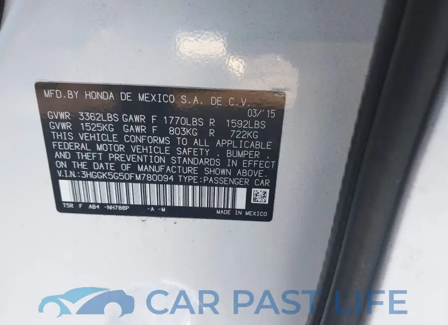 3HGGK5G50FM780094# 9