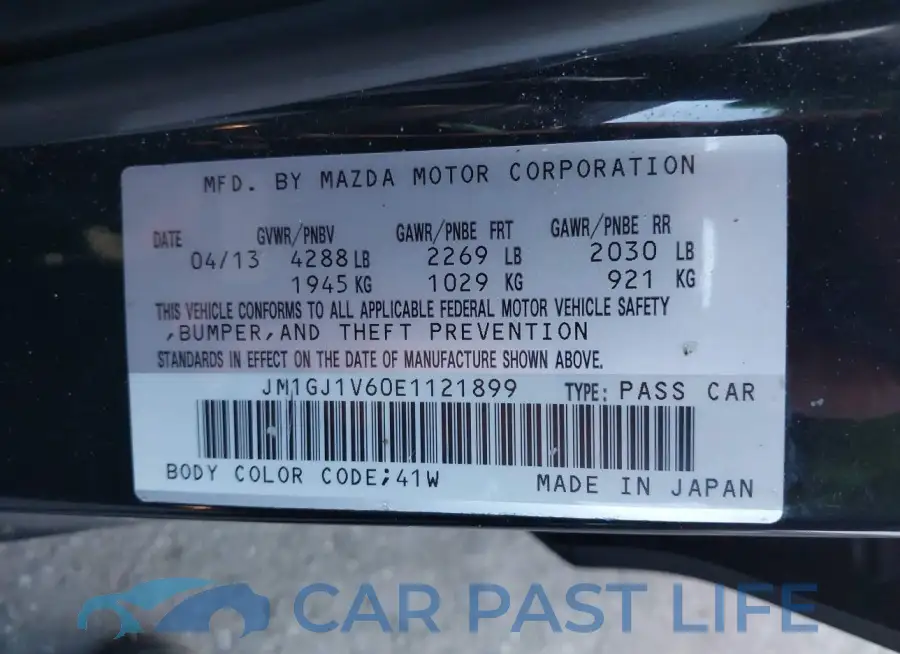 JM1GJ1V60E1121899# 9