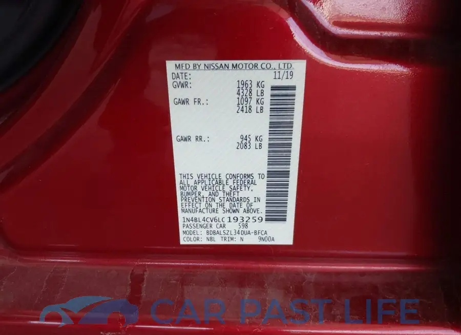 1N4BL4CV6LC193259# 9