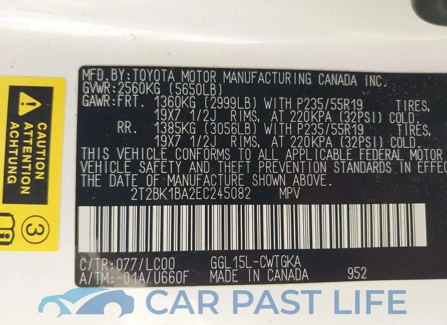 2T2BK1BA2EC245082# 9