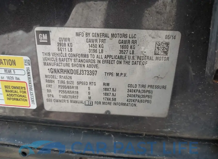 1GNKRHKD0EJ373397# 9