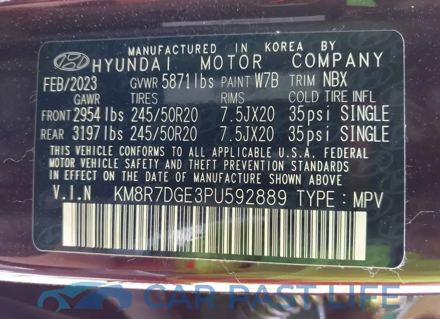 KM8R7DGE3PU592889# 9
