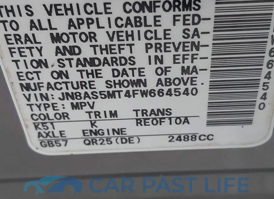 JN8AS5MT4FW664540# 9