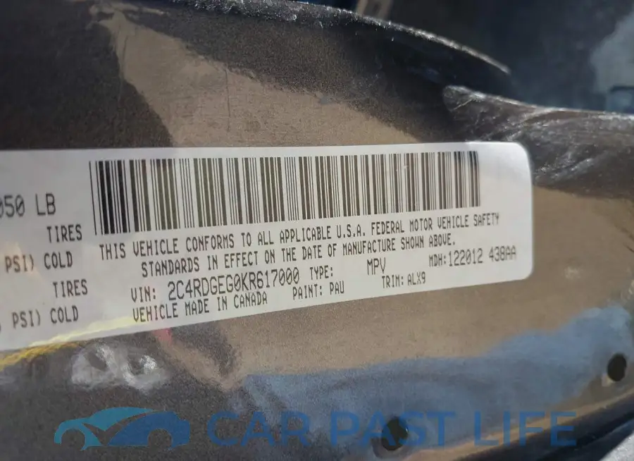 2C4RDGEG0KR617000# 9