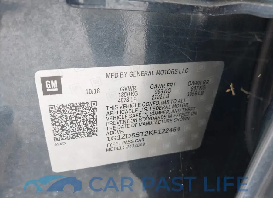 1G1ZD5ST2KF122464# 9