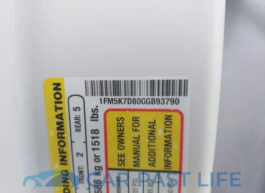 1FM5K7D80GGB93790# 9