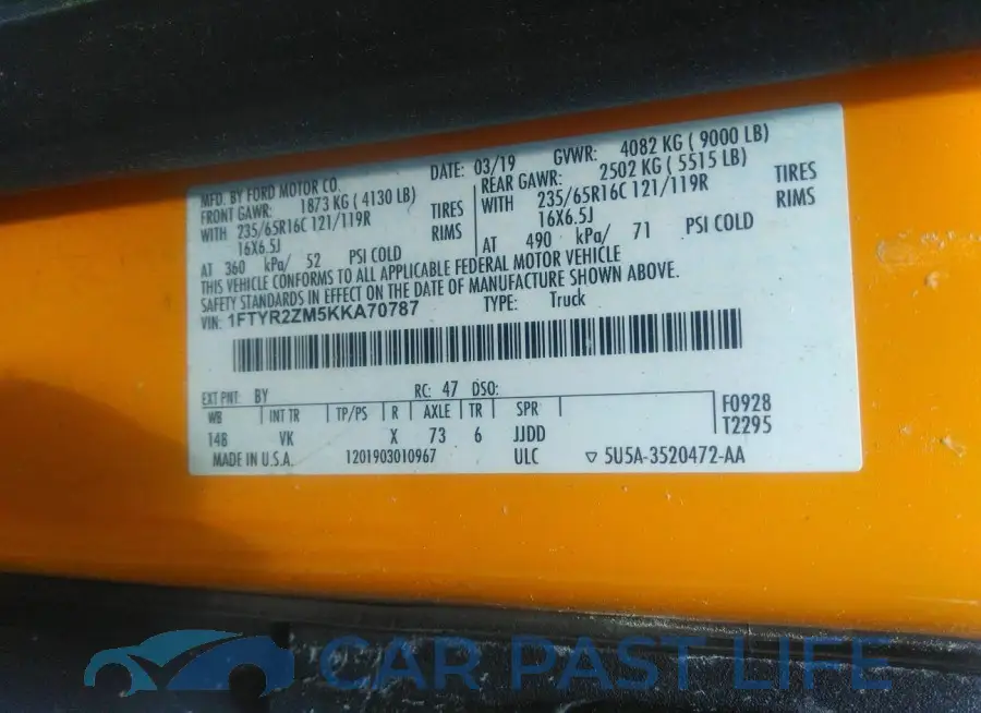 1FTYR2ZM5KKA70787# 9