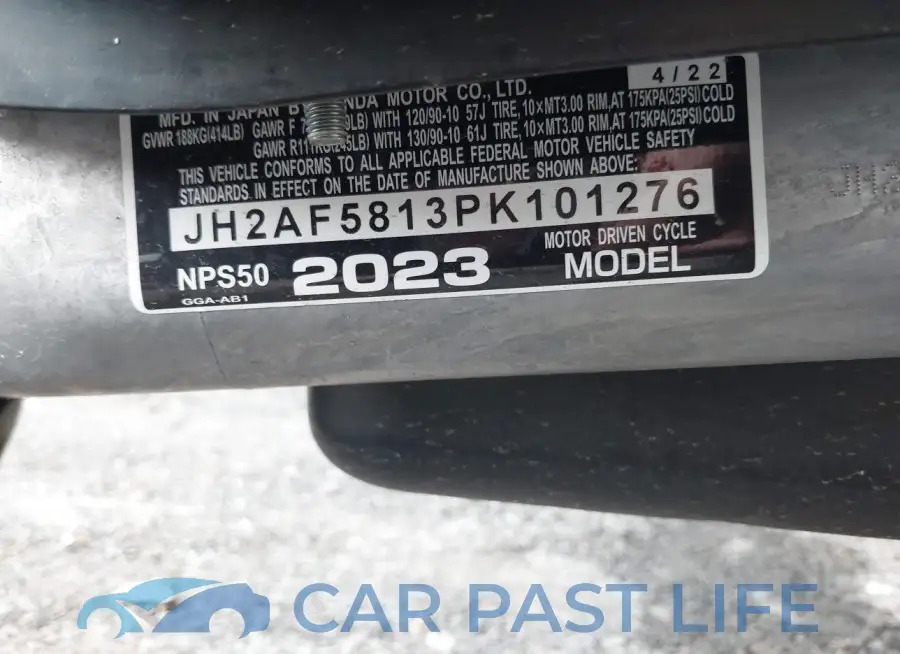 JH2AF5813PK101276# 10