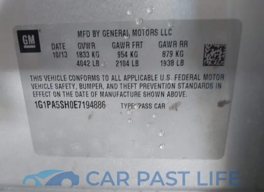 1G1PA5SH0E7194886# 9