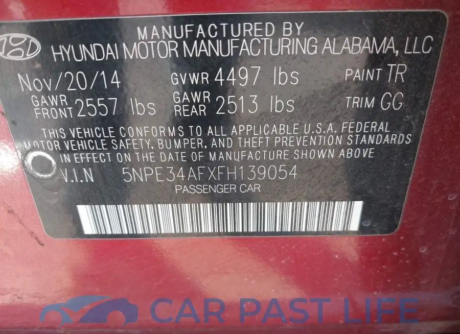 5NPE34AFXFH139054# 9