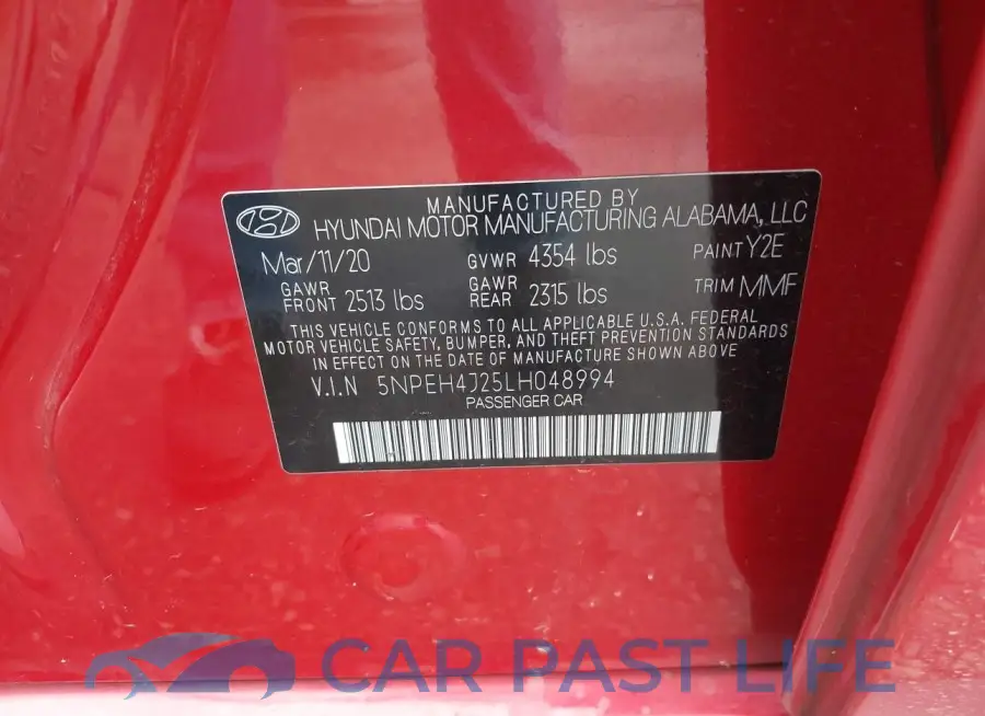 5NPEH4J25LH048994# 9