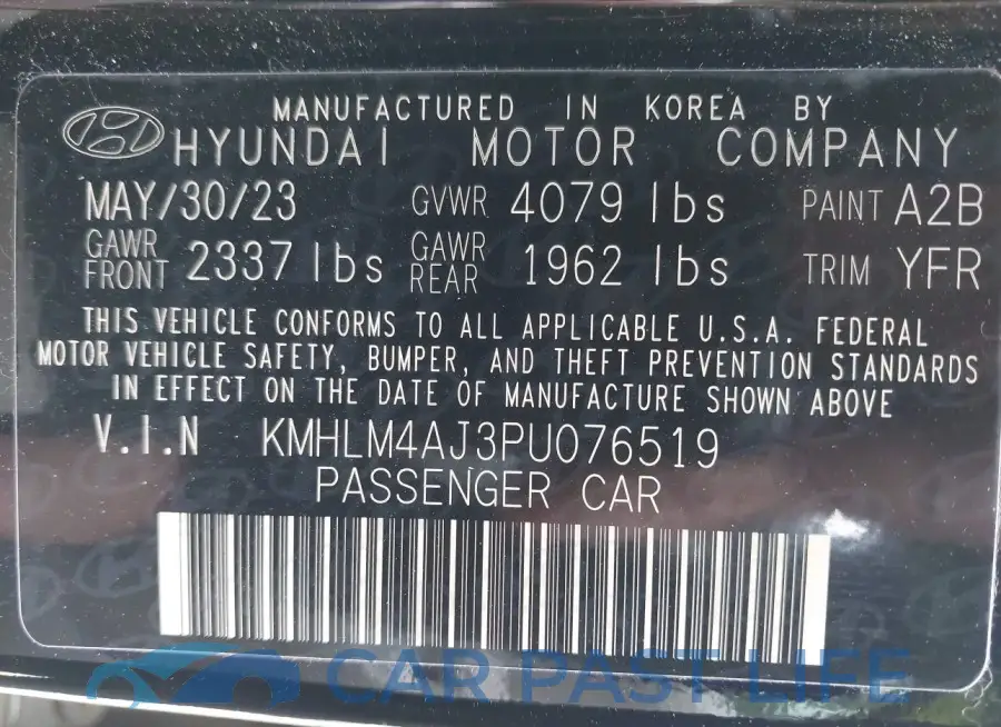 KMHLM4AJ3PU076519# 9
