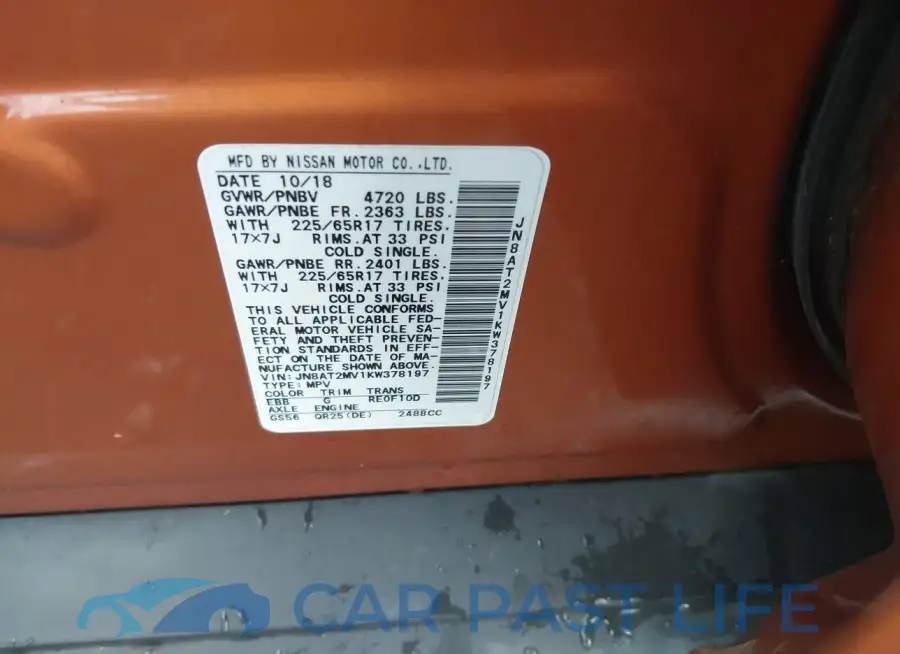 JN8AT2MV1KW378197# 9