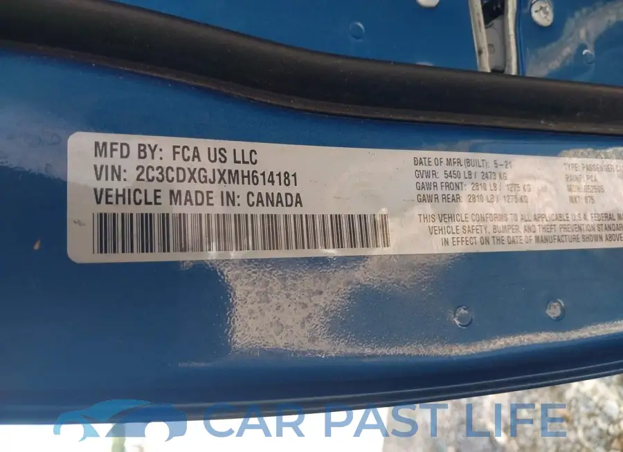 2C3CDXGJXMH614181# 9
