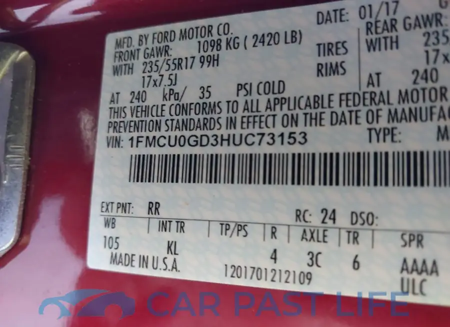 1FMCU0GD3HUC73153# 9