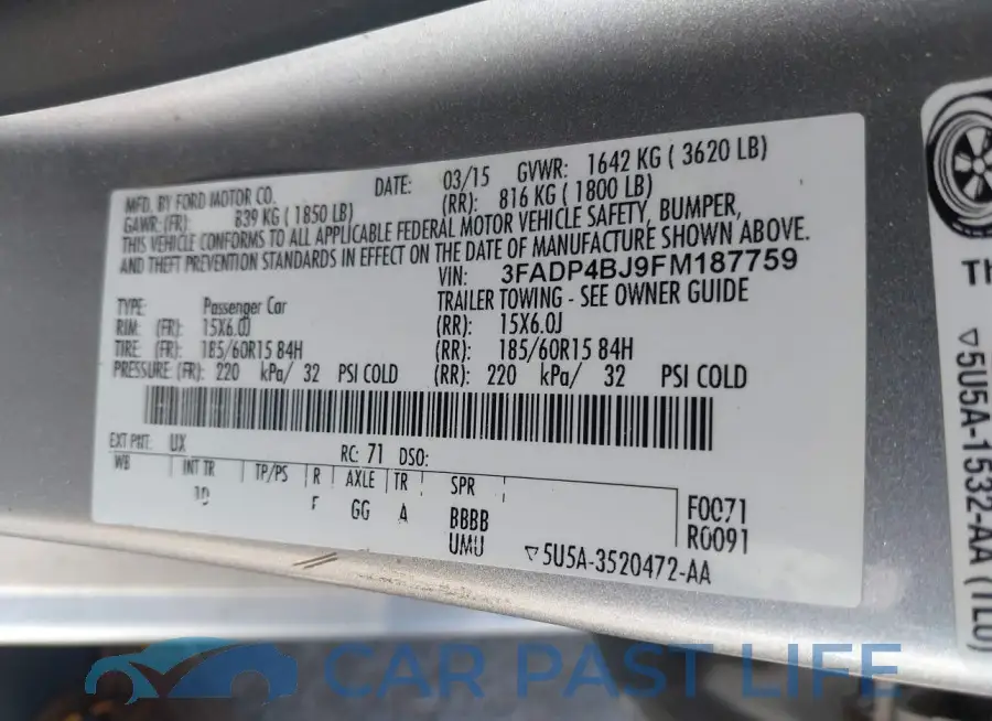3FADP4BJ9FM187759# 9