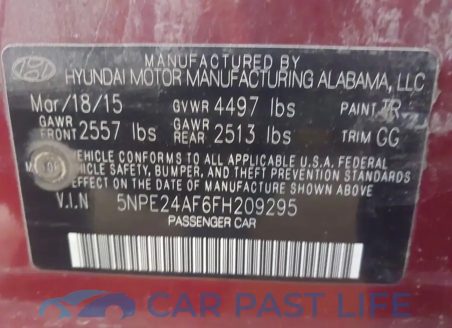 5NPE24AF6FH209295# 9