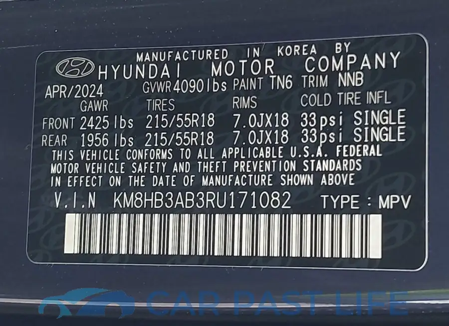 KM8HB3AB3RU171082# 9